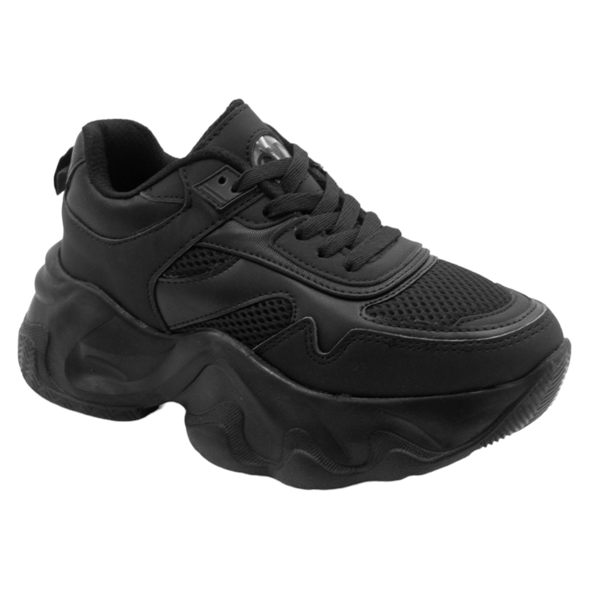 Foto 2 pulgar | Tenis Tipo Deportivo Exterior Piel Vegana Color Negro Para Mujer De Rbcollection