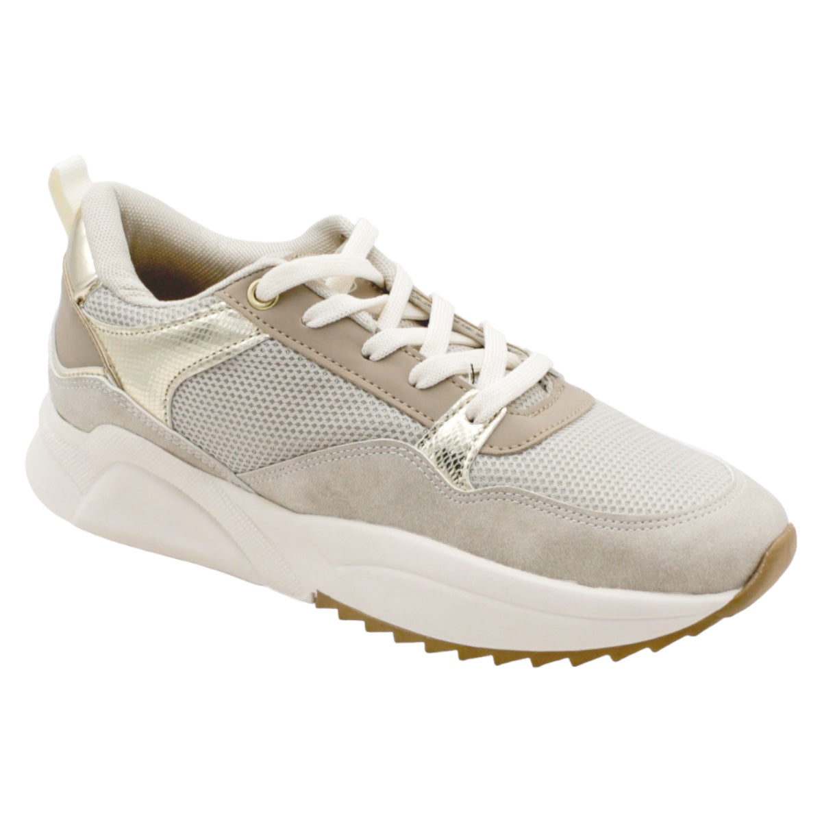 Foto 2 pulgar | Tenis Tipo Deportivo Exterior Textil Color Beige  Para Mujer De Rbcollection