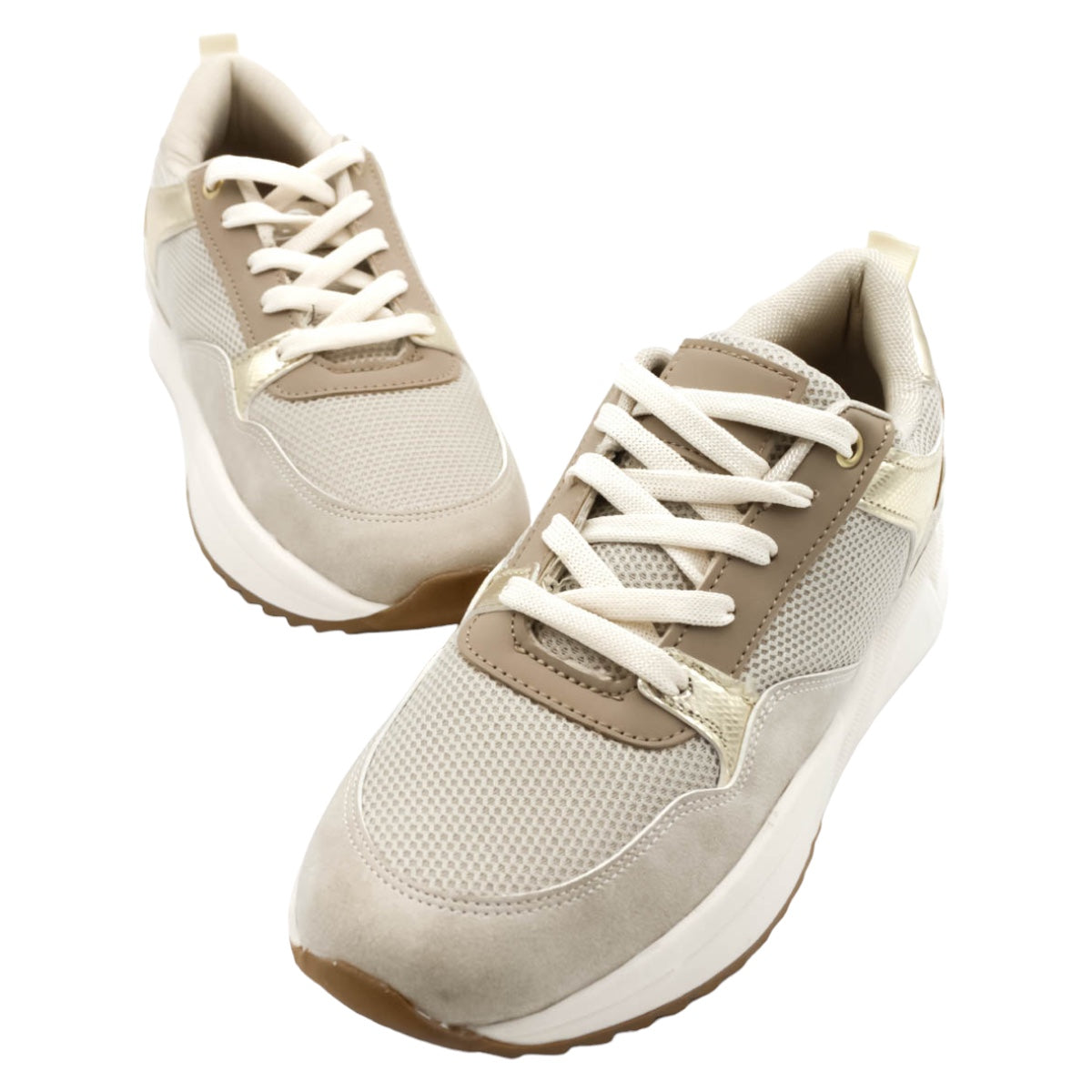 Foto 6 pulgar | Tenis Tipo Deportivo Exterior Textil Color Beige  Para Mujer De Rbcollection
