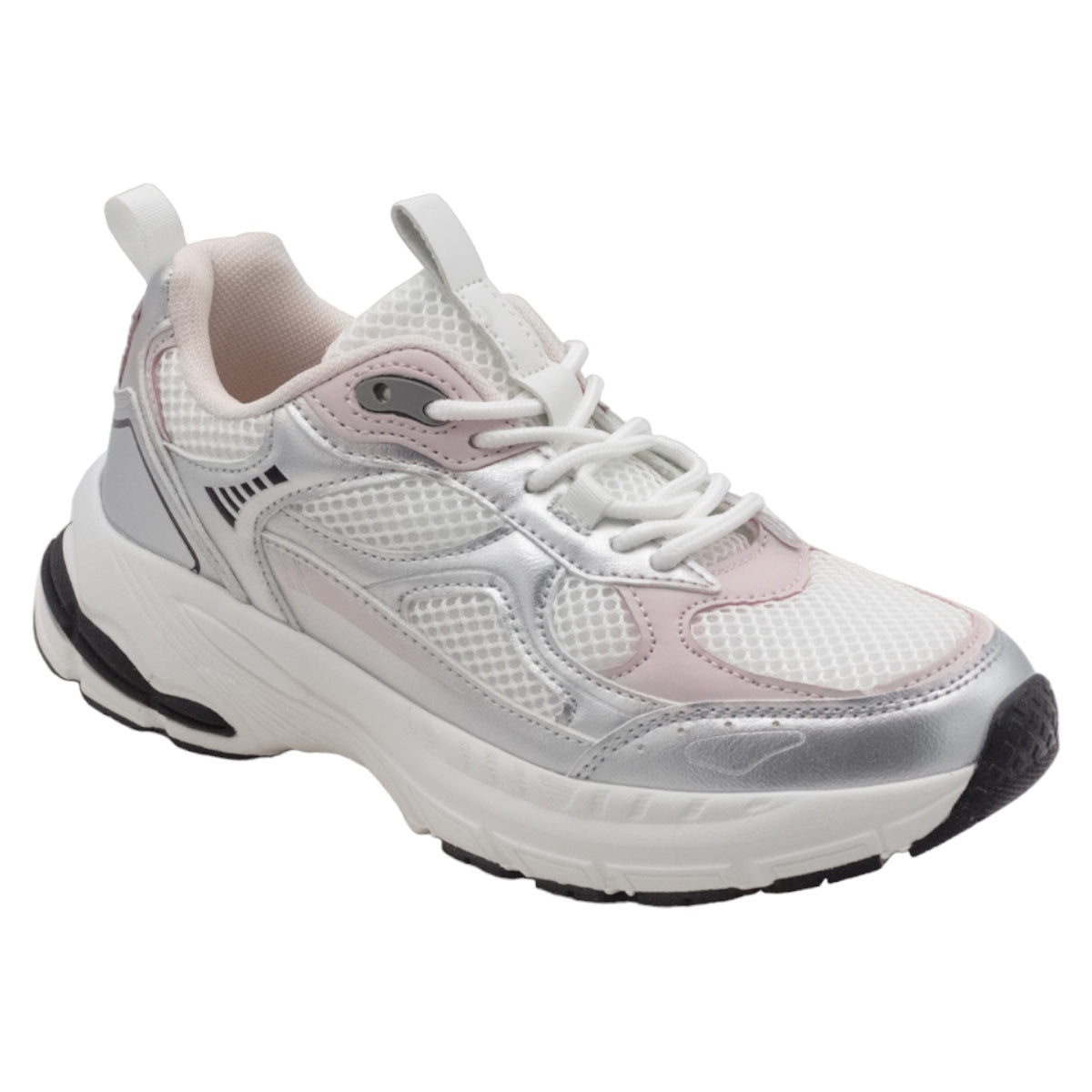 Foto 2 pulgar | Tenis Tipo Deportivo Exterior Piel Vegana Color Plata Para Mujer De Rbcollection