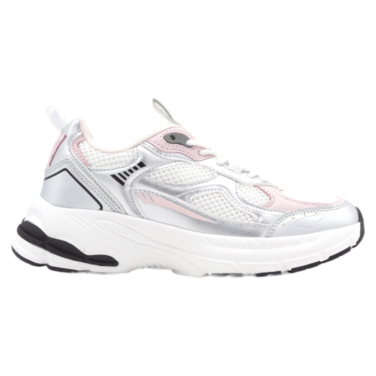 Foto 3 pulgar | Tenis Tipo Deportivo Exterior Piel Vegana Color Plata Para Mujer De Rbcollection