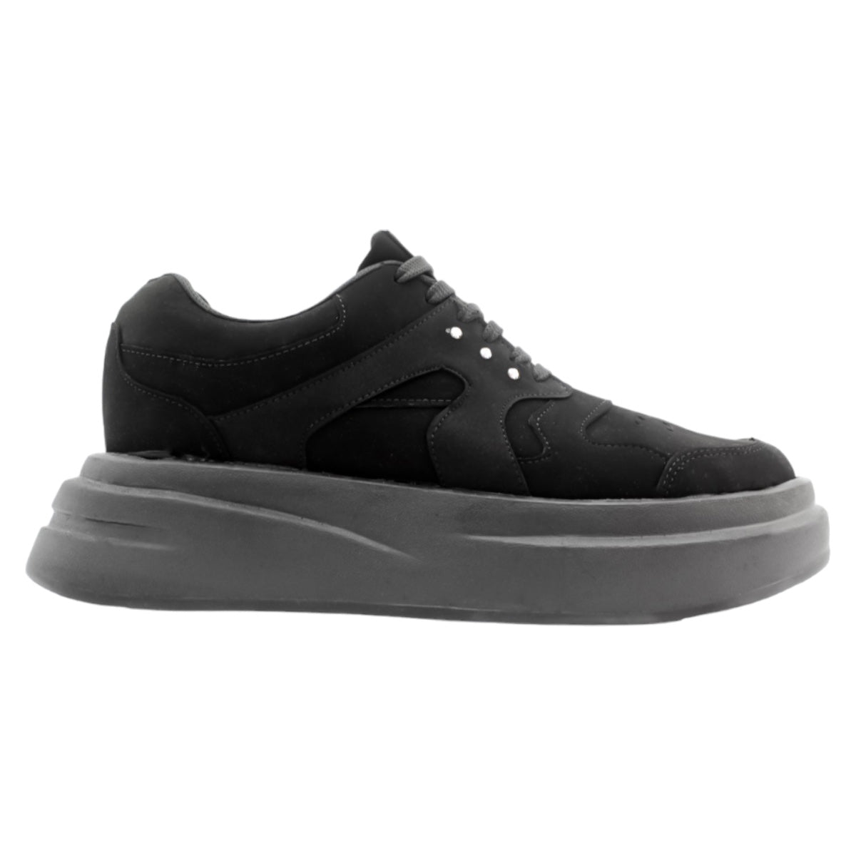 Foto 3 pulgar | Tenis Con Cordones Exterior Piel Vegana Color Negro Para Mujer De Rbbasics