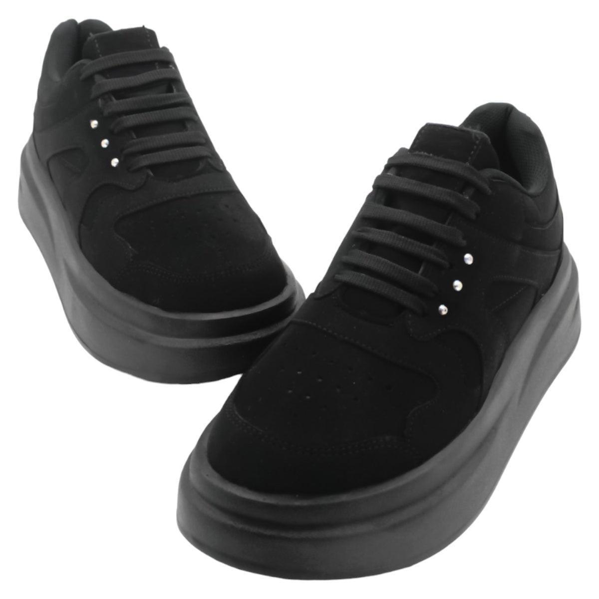 Foto 6 pulgar | Tenis Con Cordones Exterior Piel Vegana Color Negro Para Mujer De Rbbasics