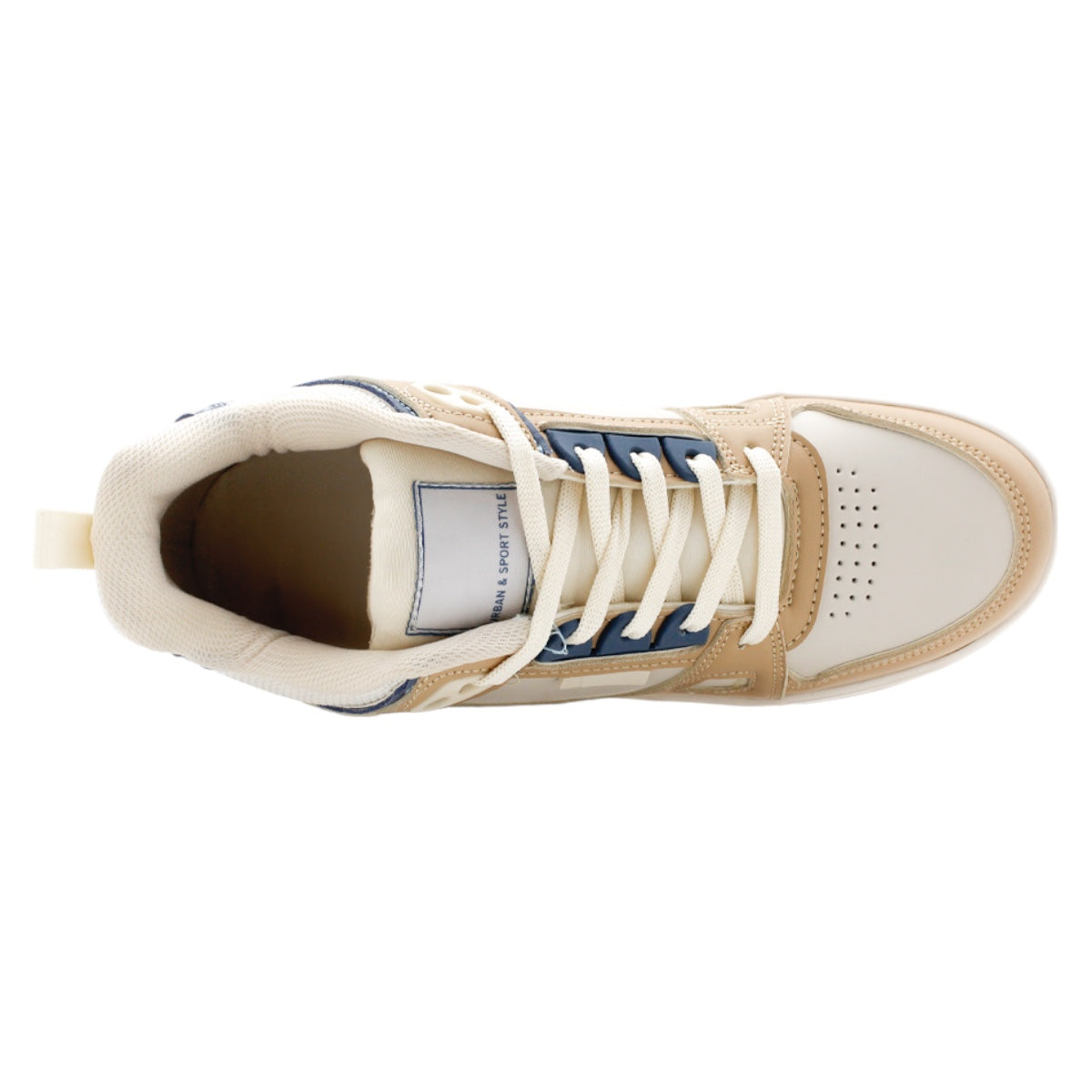 Foto 5 pulgar | Tenis Con Cordones Exterior Piel Vegana Color Beige  Para Mujer De Rbcollection