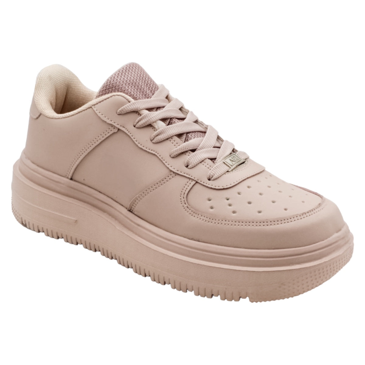 Foto 2 pulgar | Tenis Con Cordones Exterior Piel Vegana Color Rosa Para Mujer De Rbbasics
