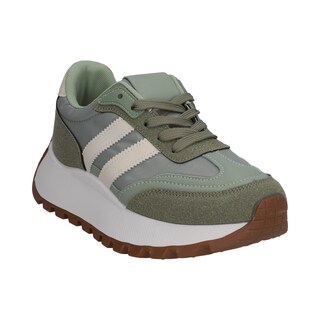 Foto 1 | Tenis Dama Berlin Casual Verde Y Blanco Suela Deportiva