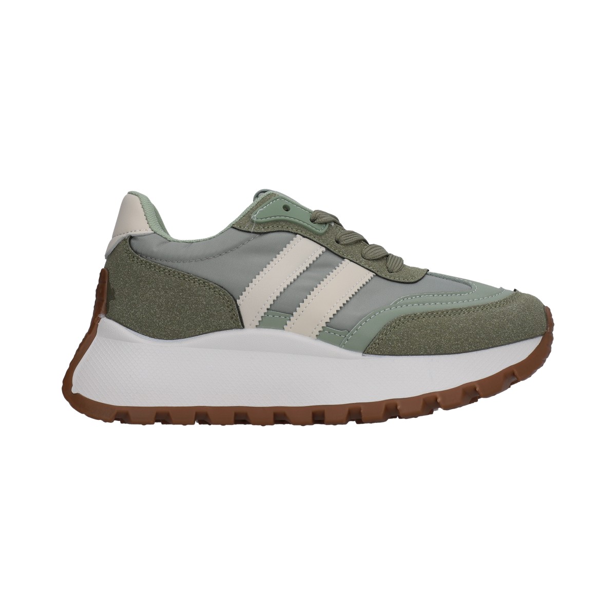 Foto 2 | Tenis Dama Berlin Casual Verde Y Blanco Suela Deportiva