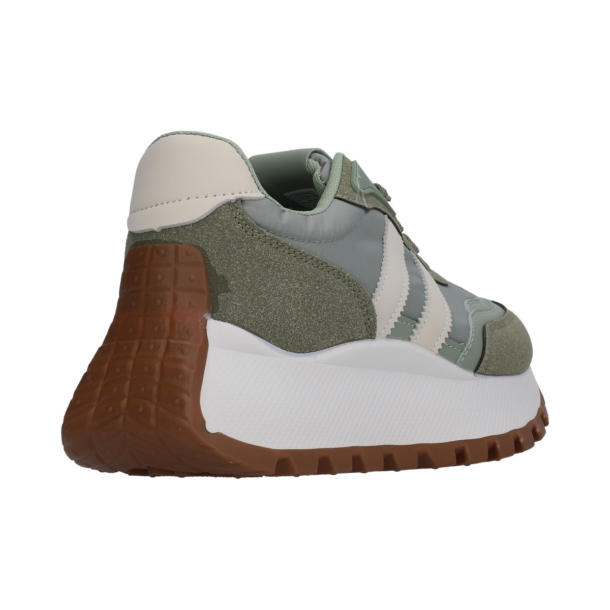 Foto 5 pulgar | Tenis Dama Berlin Casual Verde Y Blanco Suela Deportiva