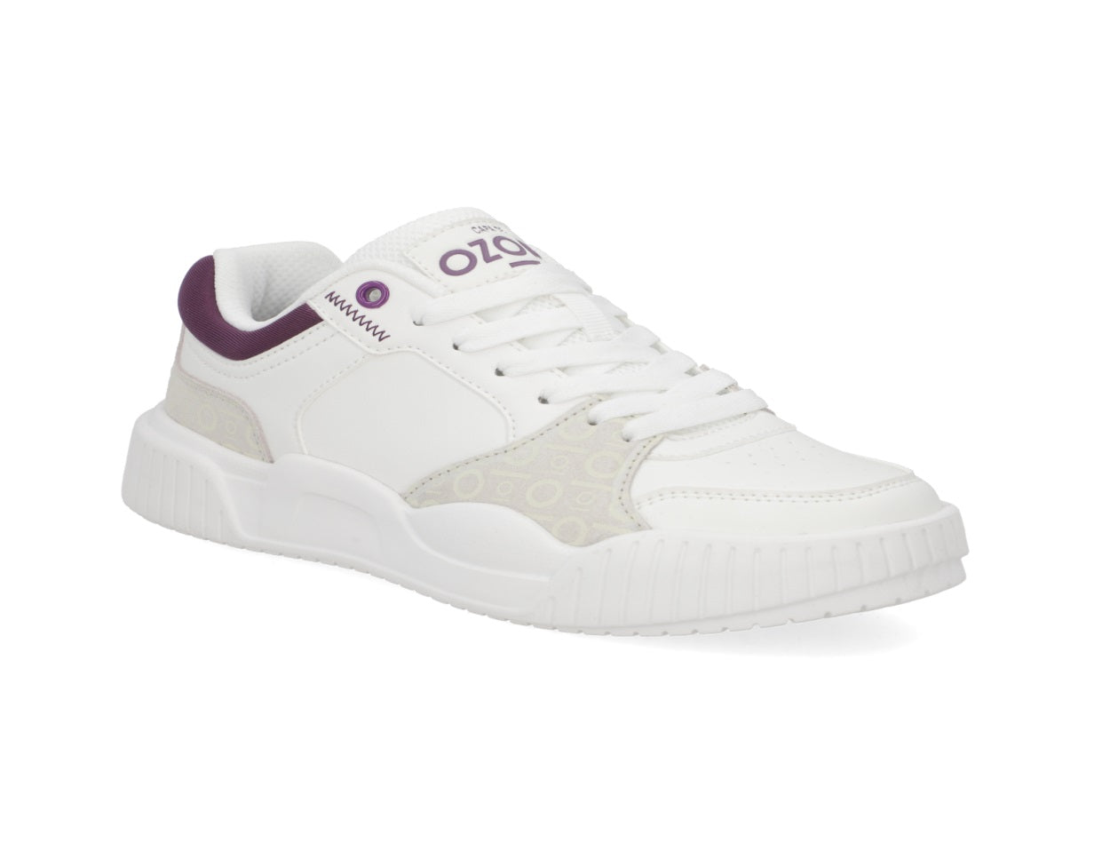Foto 2 pulgar | Tenis Ozono 619901 Blanco Morado Casual Dama