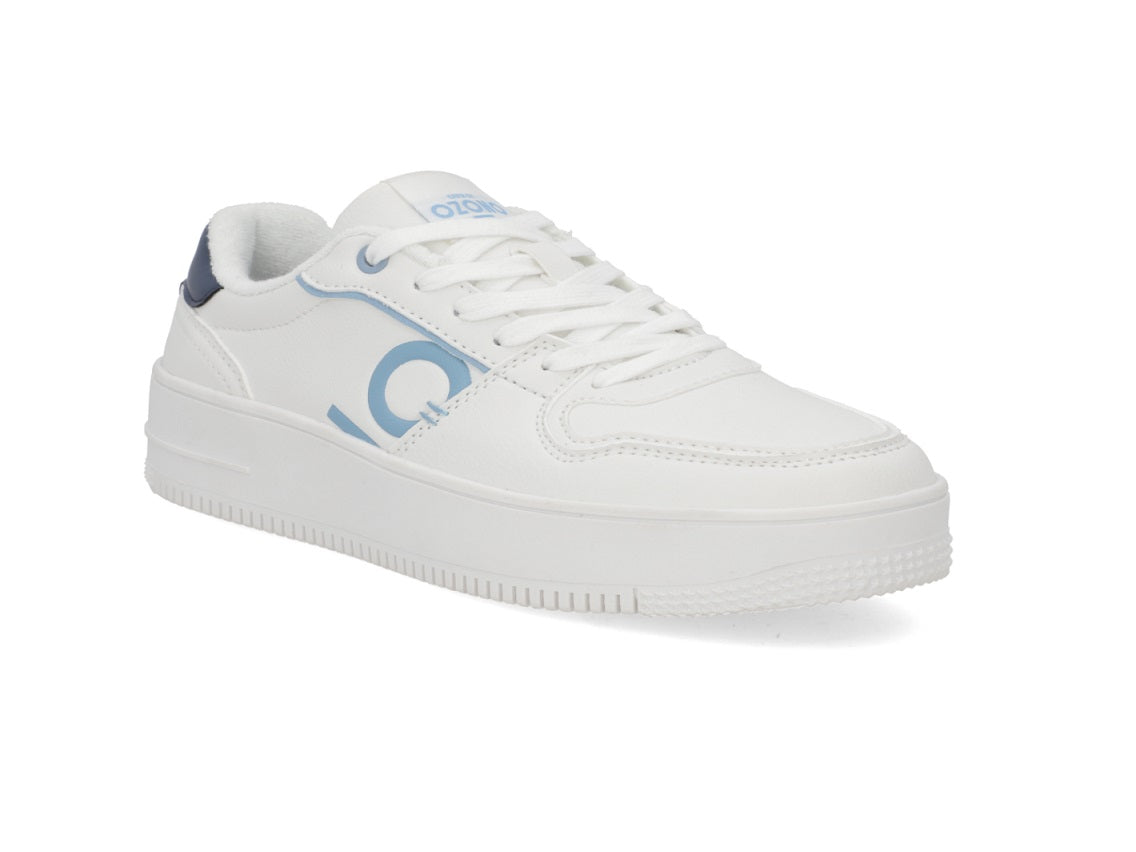 Tenis Ozono 610903 Blanco Azul Casual Dama