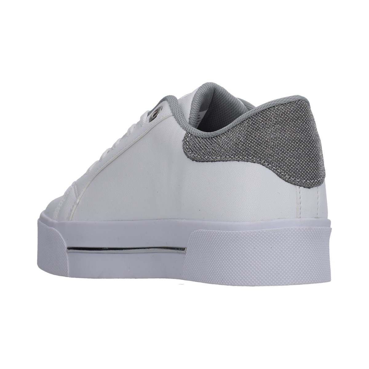 Foto 4 | Tenis Dama Casual Berlin Blanco Con Brillo Plata