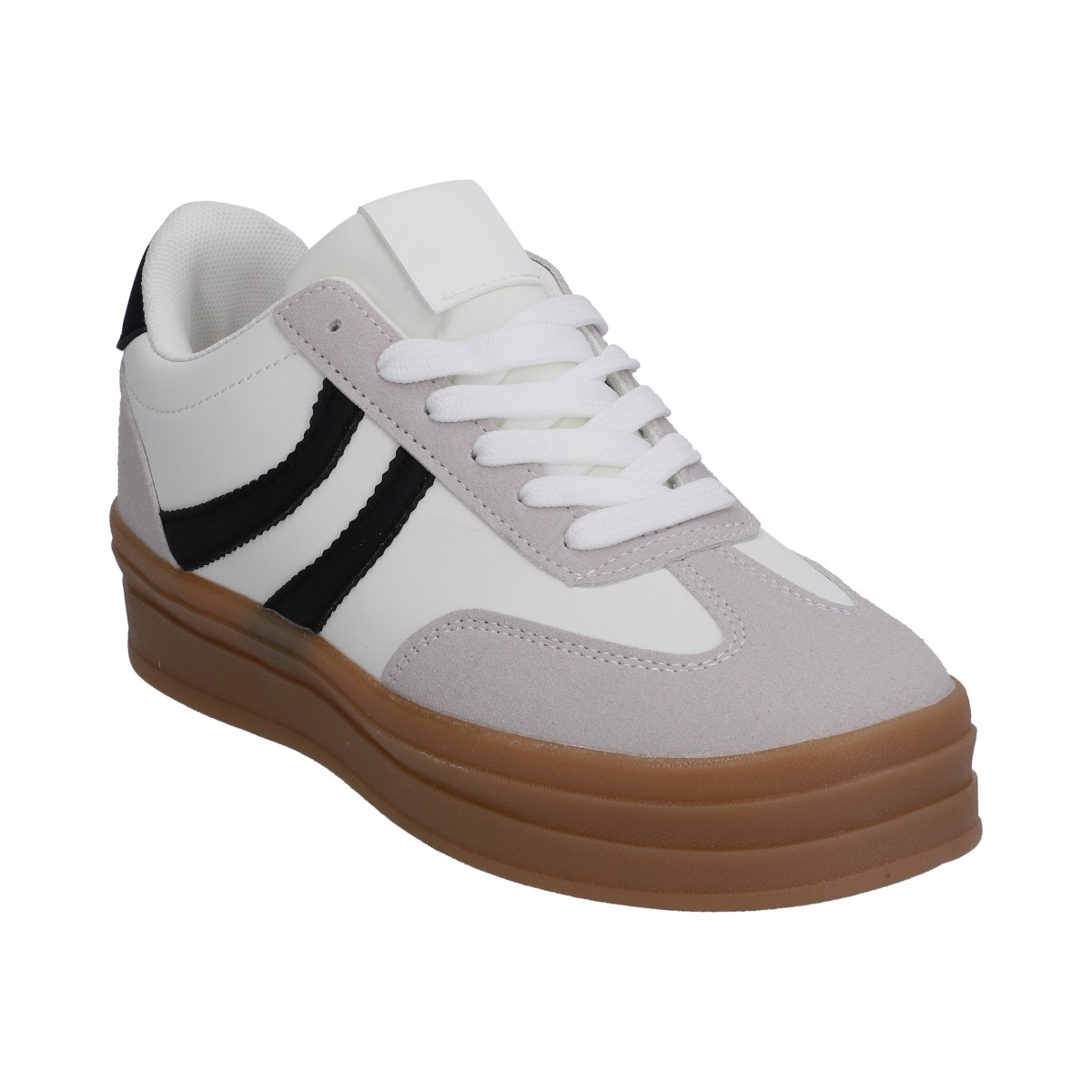 Foto 1 | Tenis Berlin Dama Blanco Suela Plataforma Ambar