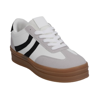 Foto 1 | Tenis Berlin Dama Blanco Suela Plataforma Ambar