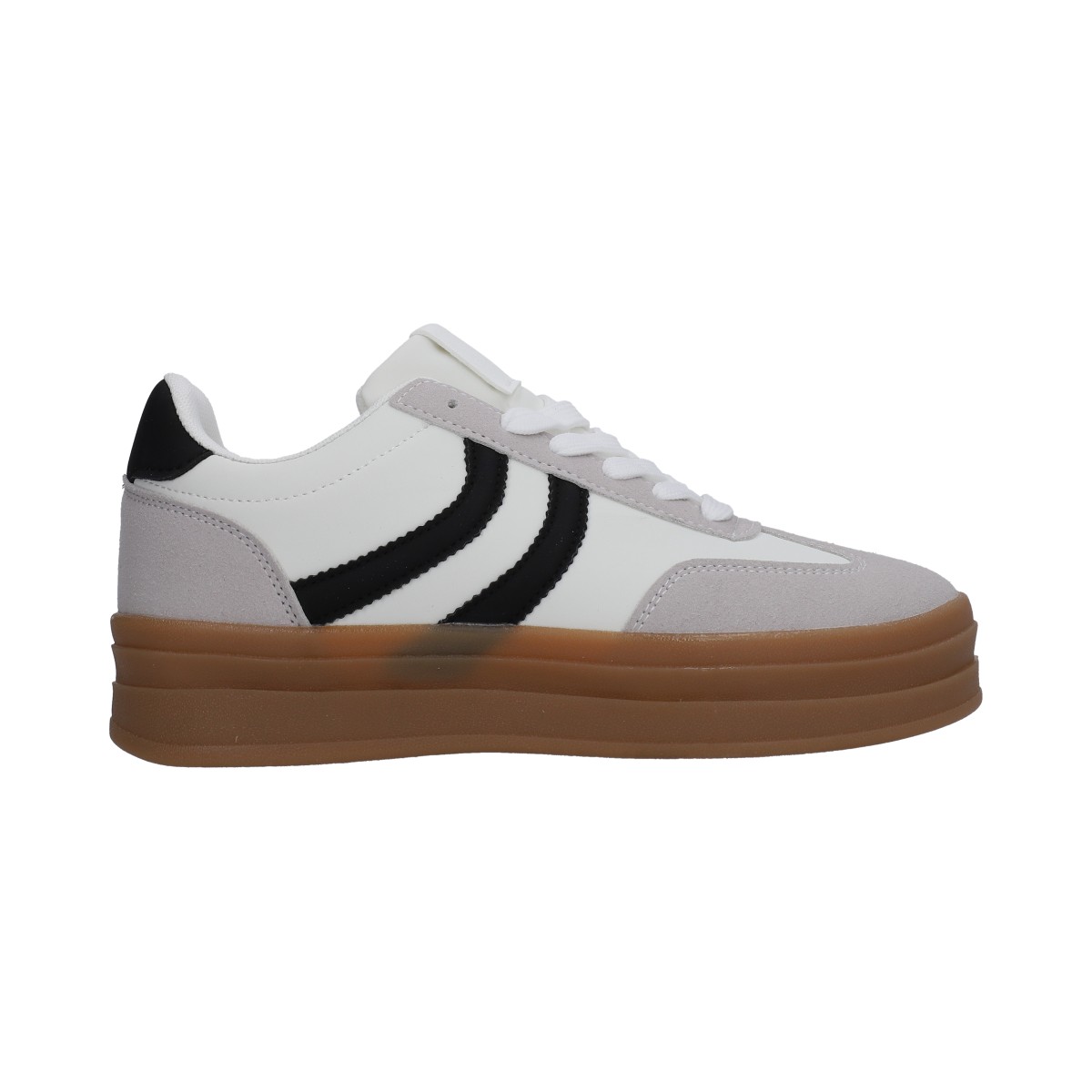 Foto 2 | Tenis Berlin Dama Blanco Suela Plataforma Ambar