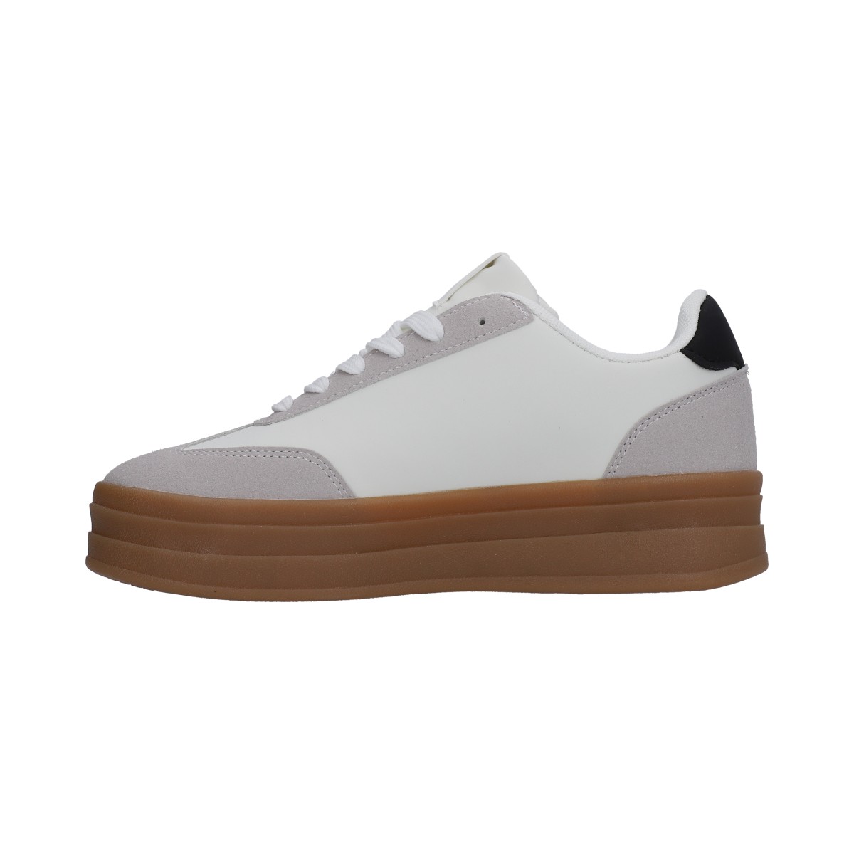 Foto 5 pulgar | Tenis Berlin Dama Blanco Suela Plataforma Ambar