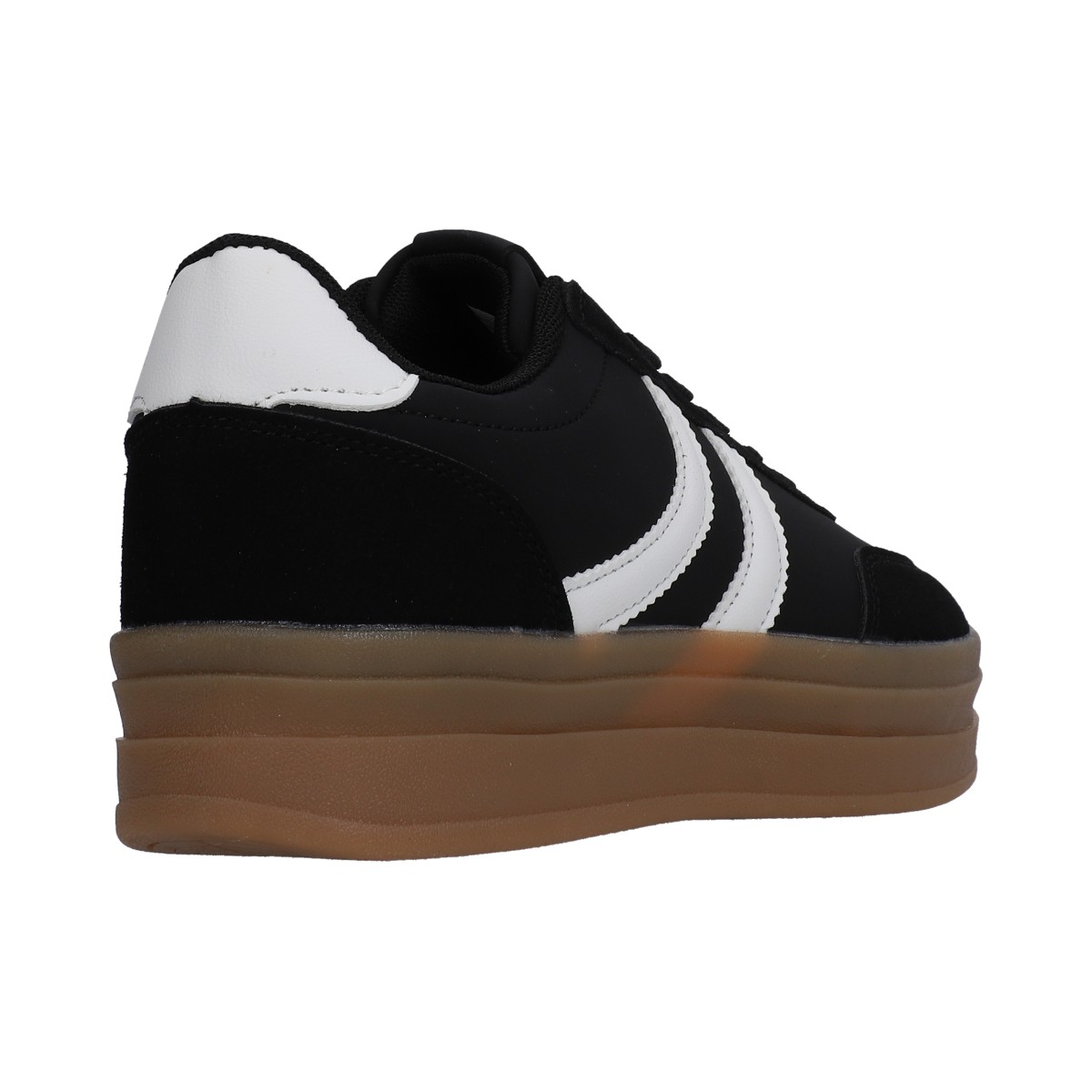 Foto 4 pulgar | Tenis Berlin Dama Negro Suela Plataforma Ambar