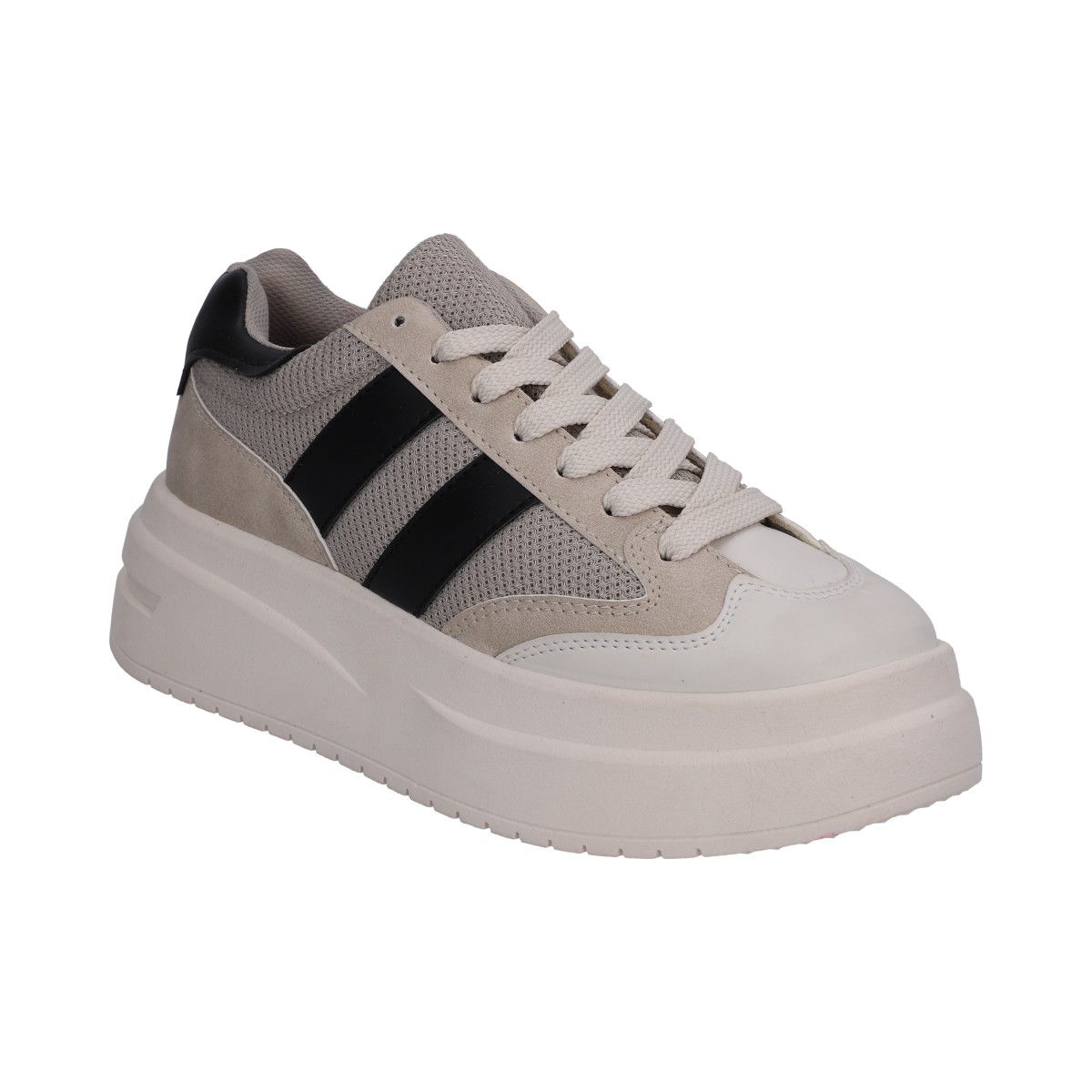 Tenis Dama Casual Berlin Gris Suela Plataforma