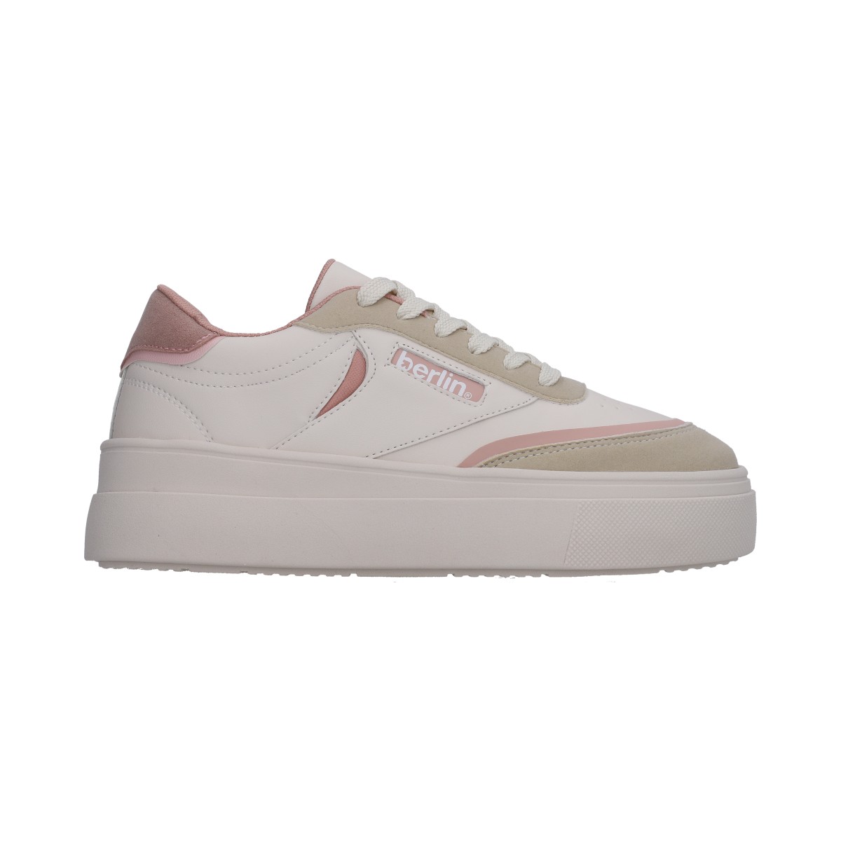 Foto 3 pulgar | Tenis Dama Berlin Blanco Rosa Casuales