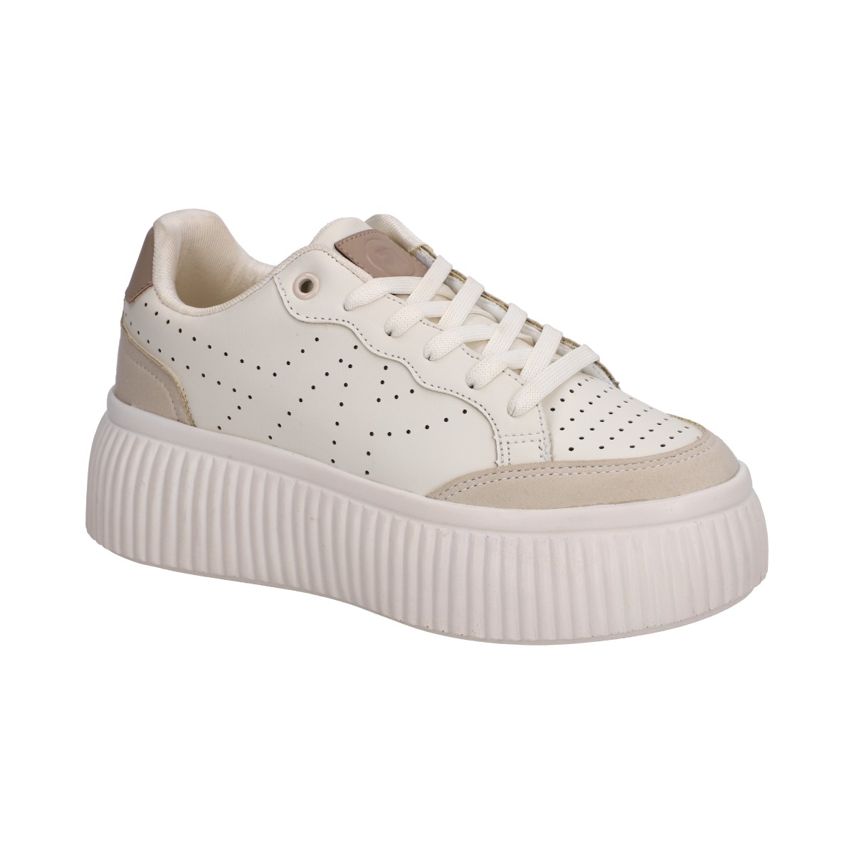 Foto 2 pulgar | Tenis Dama Casual Berlin Beige Agujetas