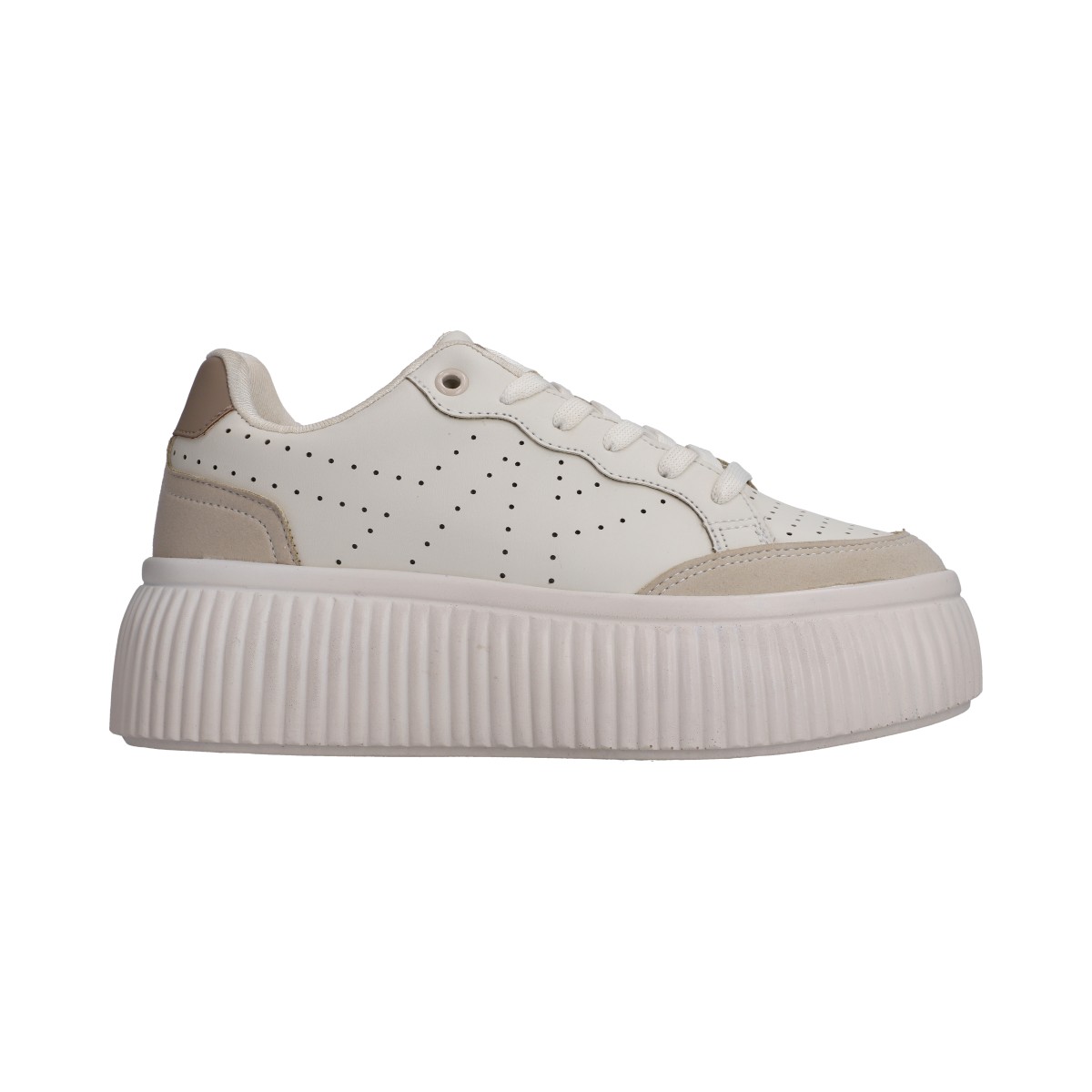 Foto 3 pulgar | Tenis Dama Casual Berlin Beige Agujetas