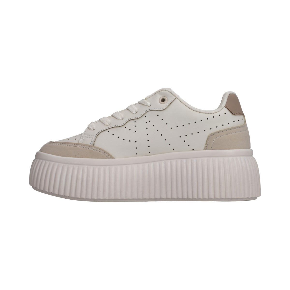 Foto 4 pulgar | Tenis Dama Casual Berlin Beige Agujetas