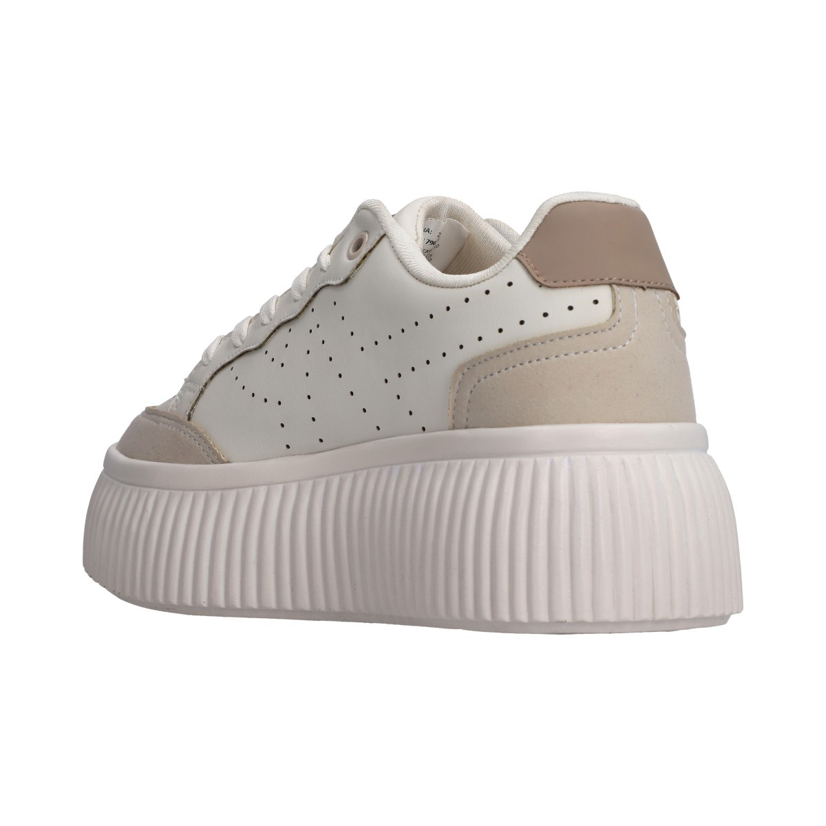 Foto 5 pulgar | Tenis Dama Casual Berlin Beige Agujetas