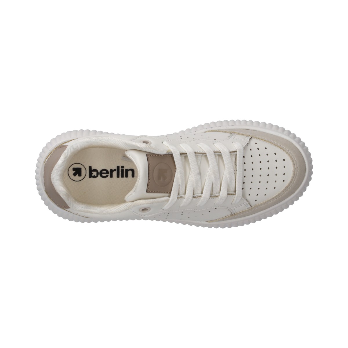 Foto 6 pulgar | Tenis Dama Casual Berlin Beige Agujetas