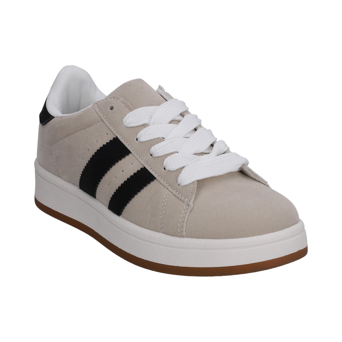 Foto 2 pulgar | Tenis Dama Berlin Casuales Gris Con Agujetas Blancas Suela De Caja