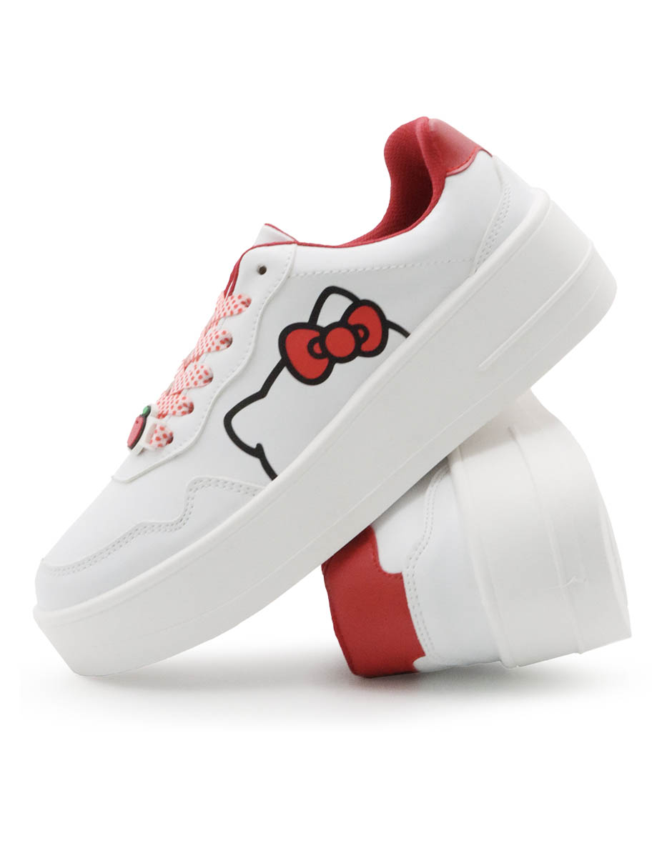 Foto 4 pulgar | Tenis Casuales Hello Kitty Blancos Para Mujer