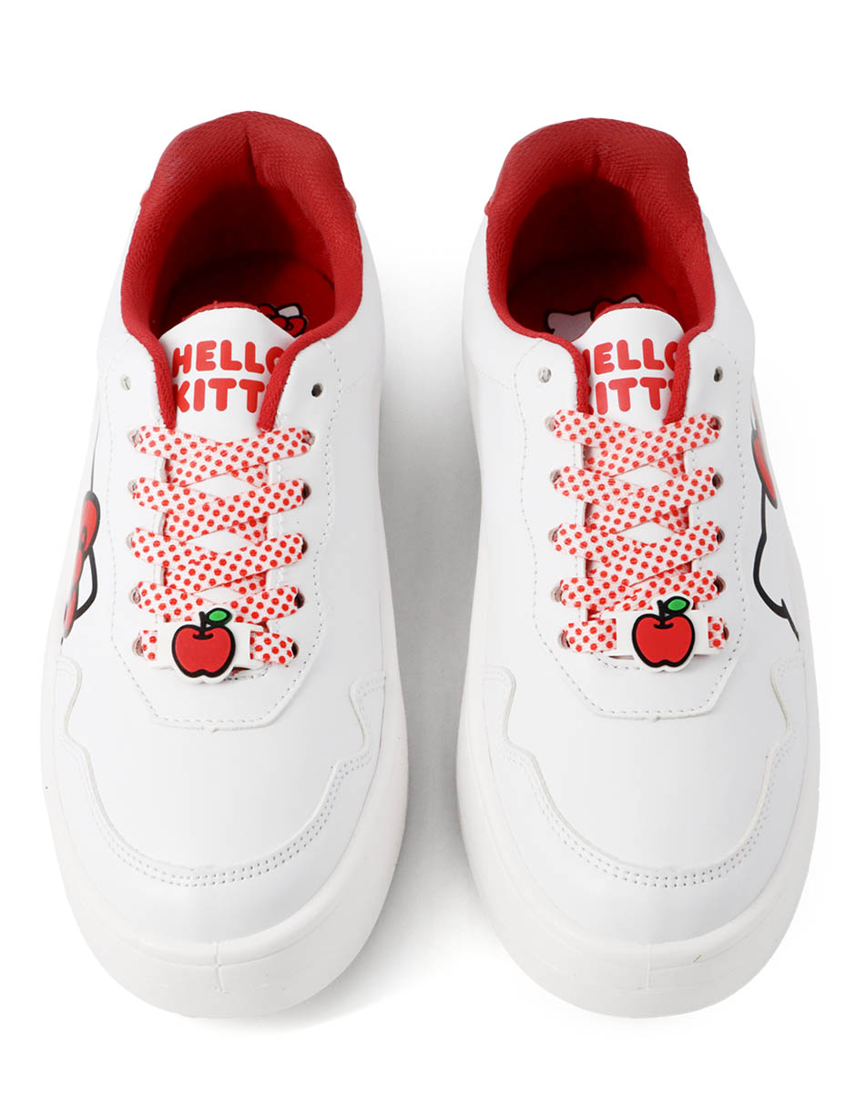 Foto 8 pulgar | Tenis Casuales Hello Kitty Blancos Para Mujer