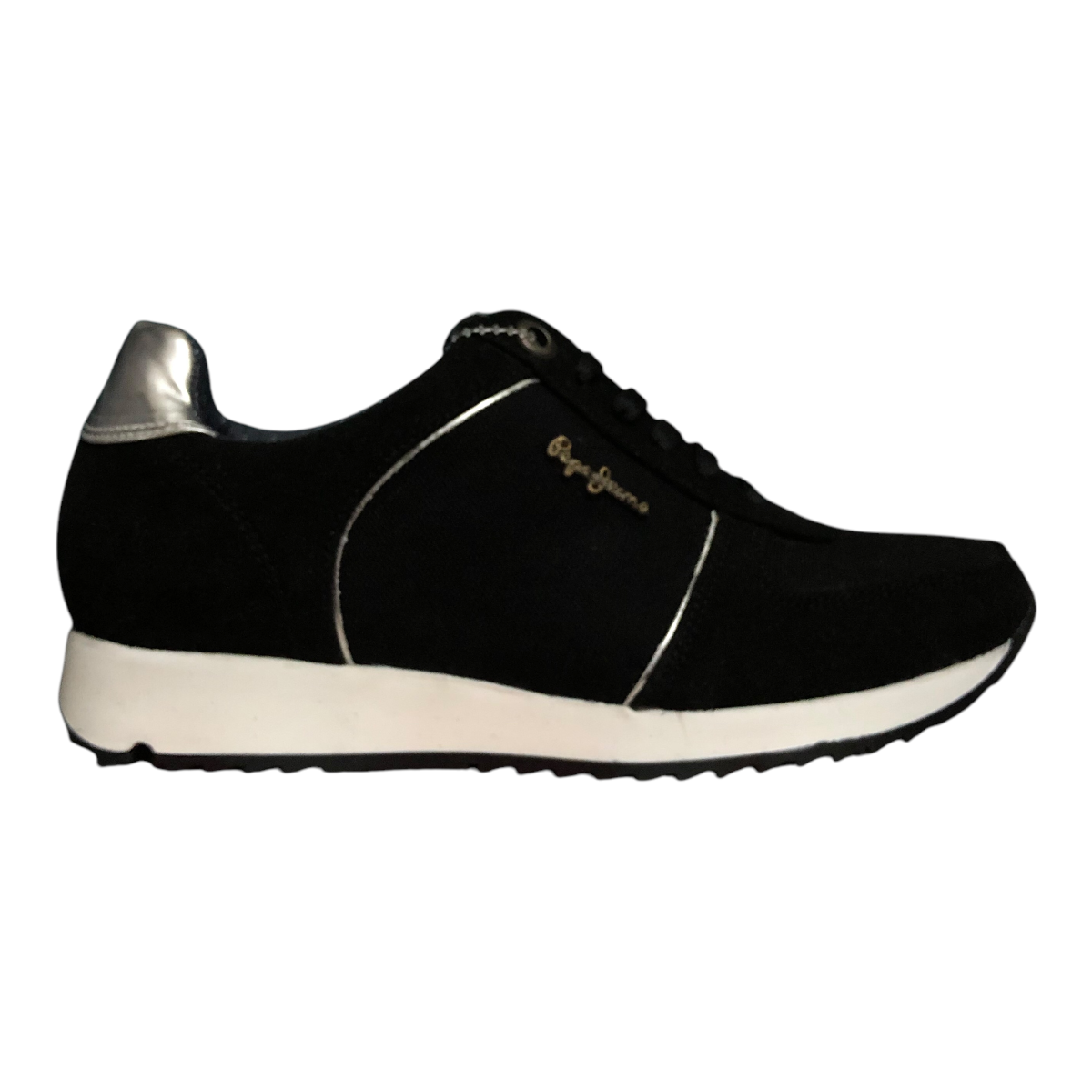 Foto 1 | Tenis Milena Duo Negro/plata Para Dama Pepe Jeans London