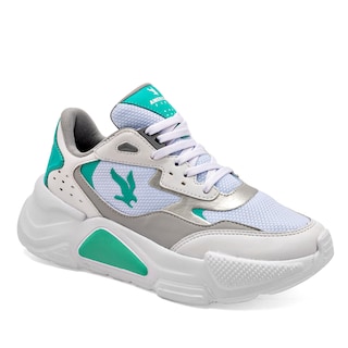 Foto 1 | American Fire Tenis Urbano Para Mujer Blanco Plata Verde