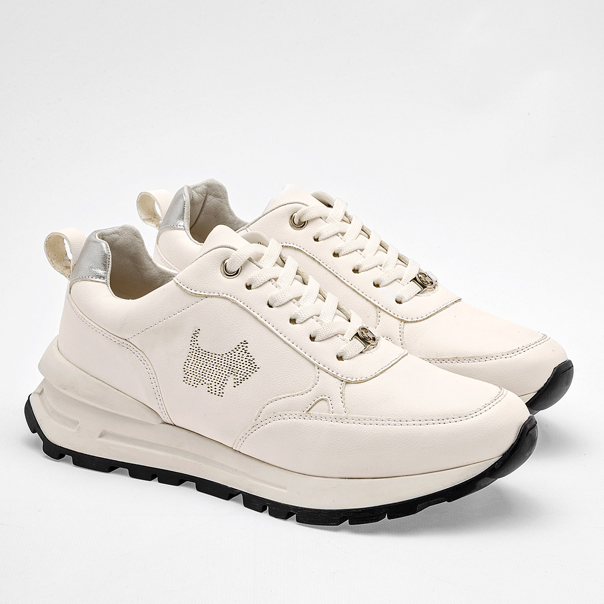 Foto 3 pulgar | Ferrioni Tenis Urbano Para Mujer Blanco Plata
