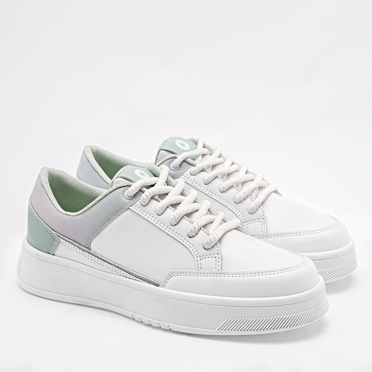 Foto 2 | Moramora Tenis Urbano Para Mujer Blanco Verde