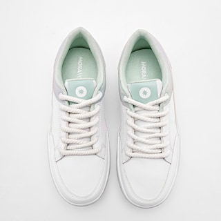 Foto 3 | Moramora Tenis Urbano Para Mujer Blanco Verde