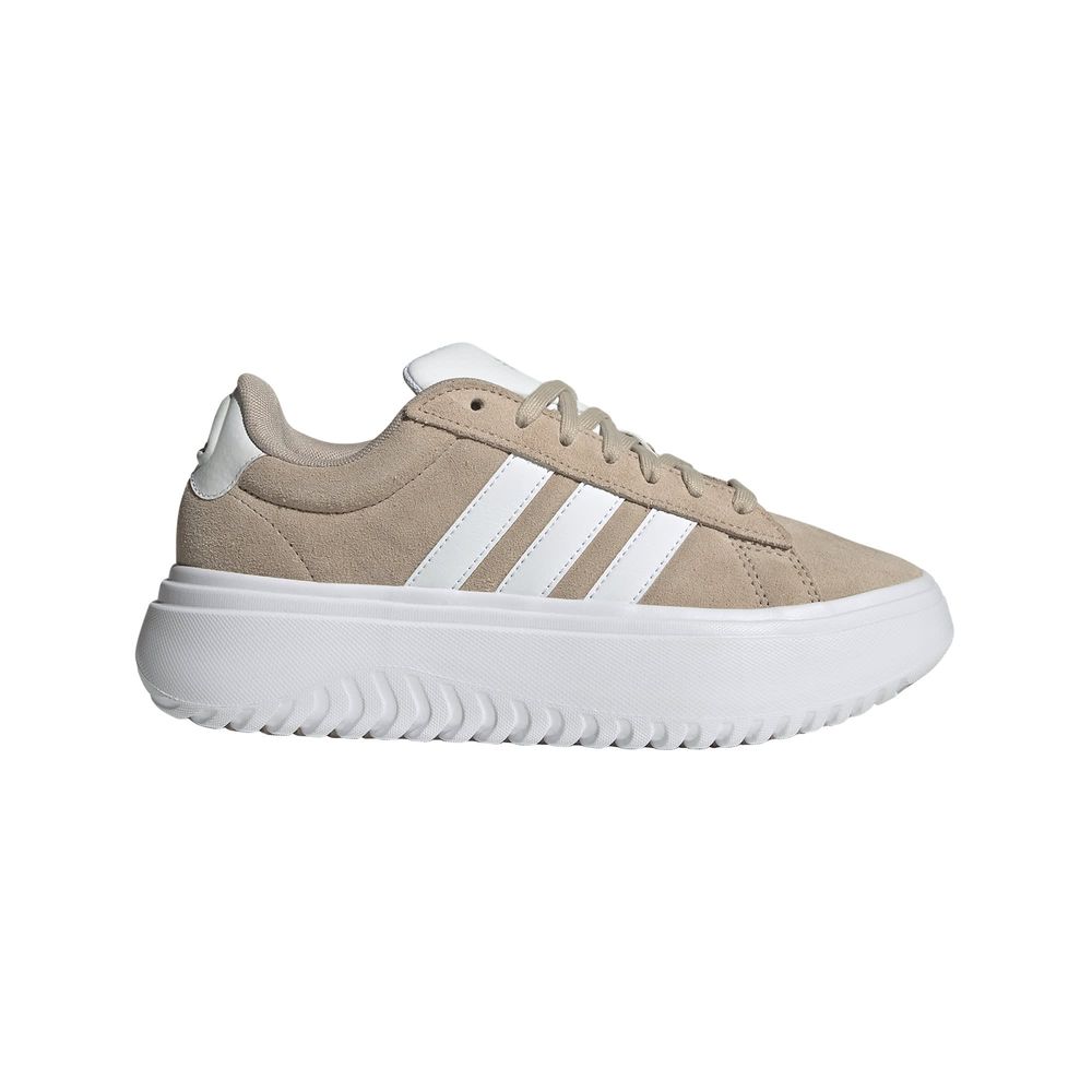 Foto 2 pulgar | Tenis Adidas Grand Court Platforma Adidas Beige Mujer