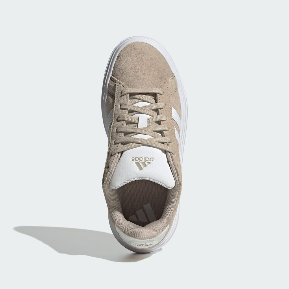 Foto 5 pulgar | Tenis Adidas Grand Court Platforma Adidas Beige Mujer