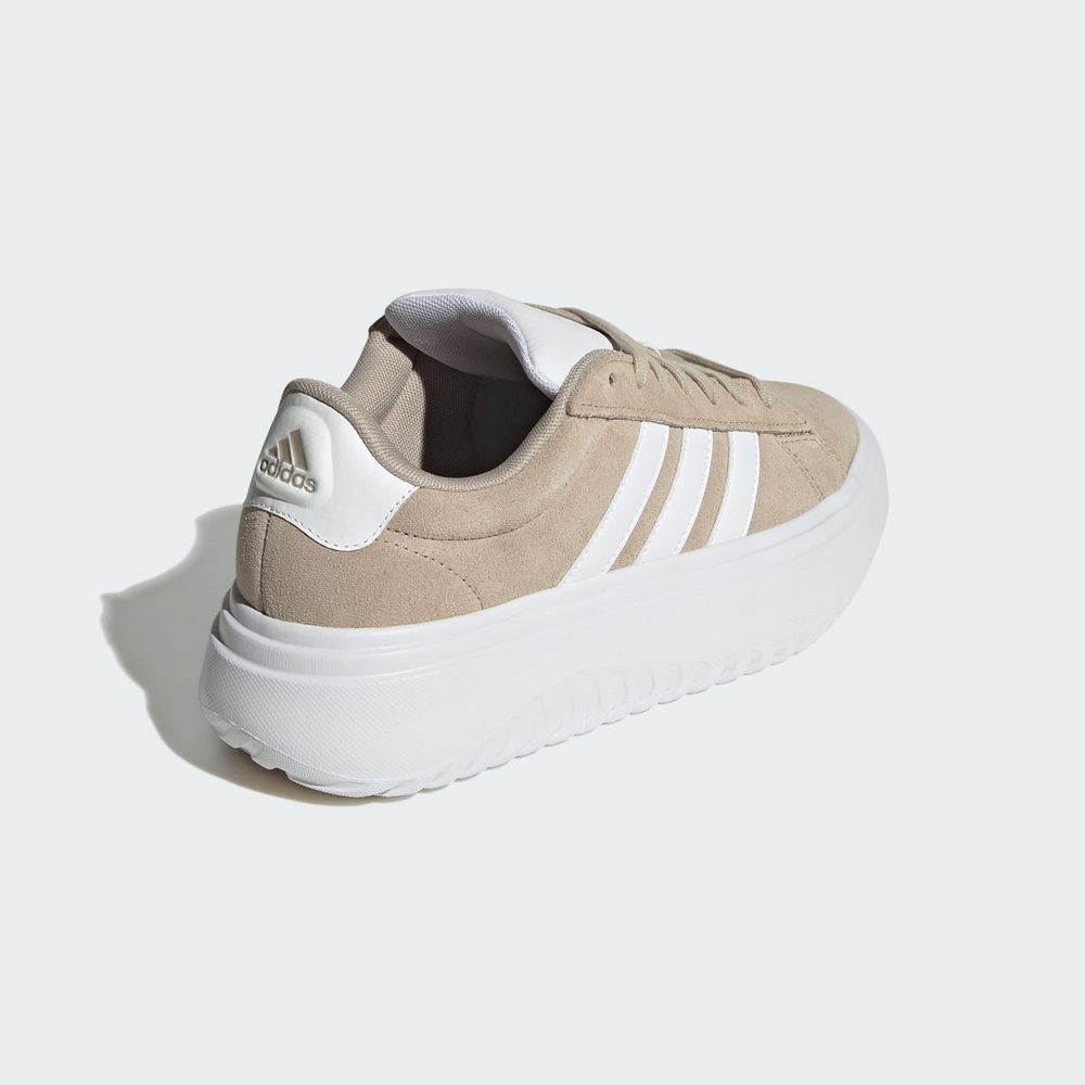 Foto 8 pulgar | Tenis Adidas Grand Court Platforma Adidas Beige Mujer