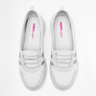 Foto 3 | Mora Confort Tenis Urbano Para Mujer Blanco Gris Rosa
