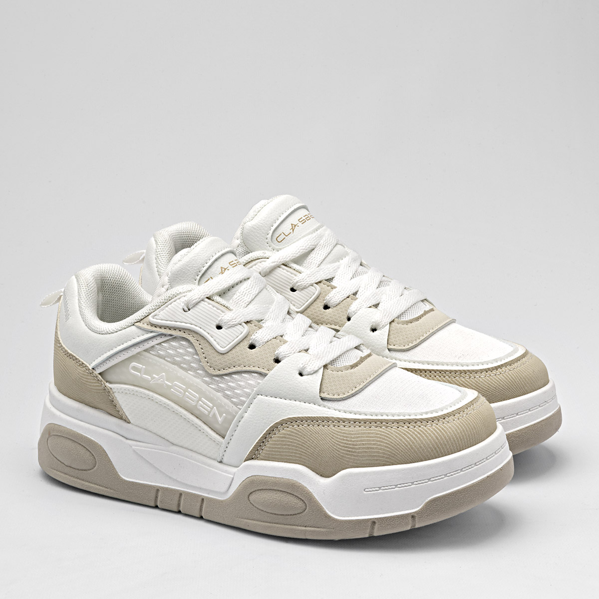 Foto 3 pulgar | Tenis Urbanos Clasben Beige para Mujer