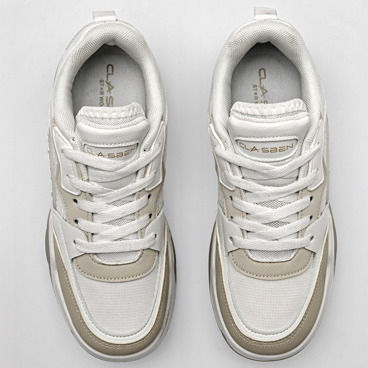 Foto 4 pulgar | Tenis Urbanos Clasben Beige para Mujer
