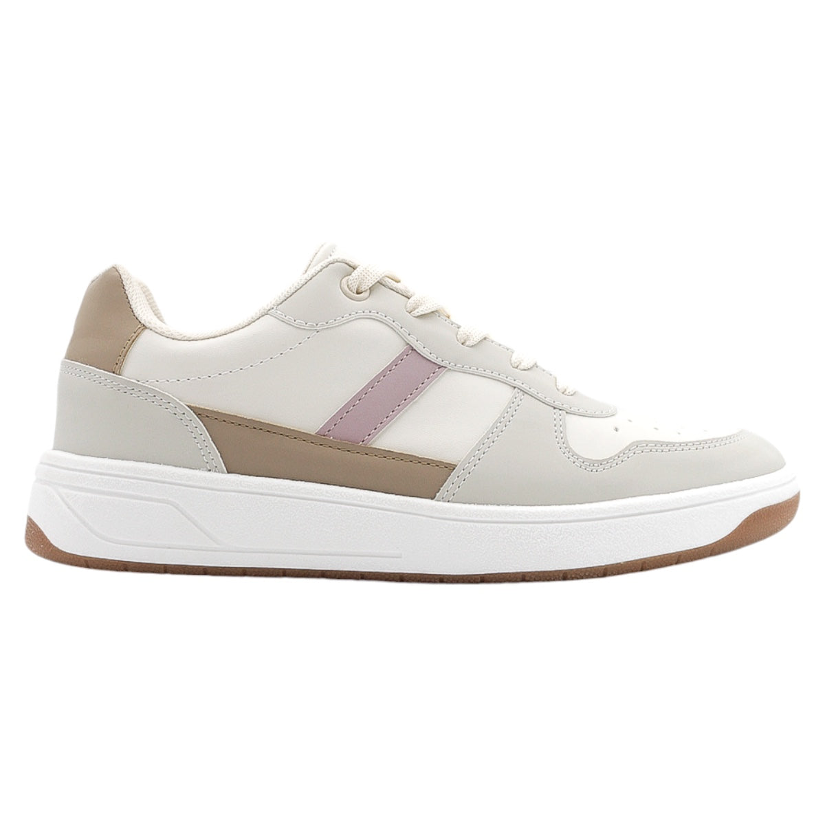 Foto 3 pulgar | Tenis Con Cordones Exterior Piel Vegana Color Late Para Mujer De Rbcollection