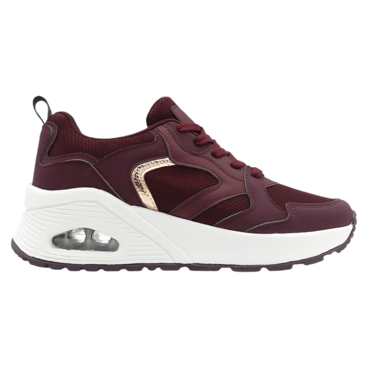 Foto 3 pulgar | Tenis Rbcollection Exterior Textil Vino Para Mujer