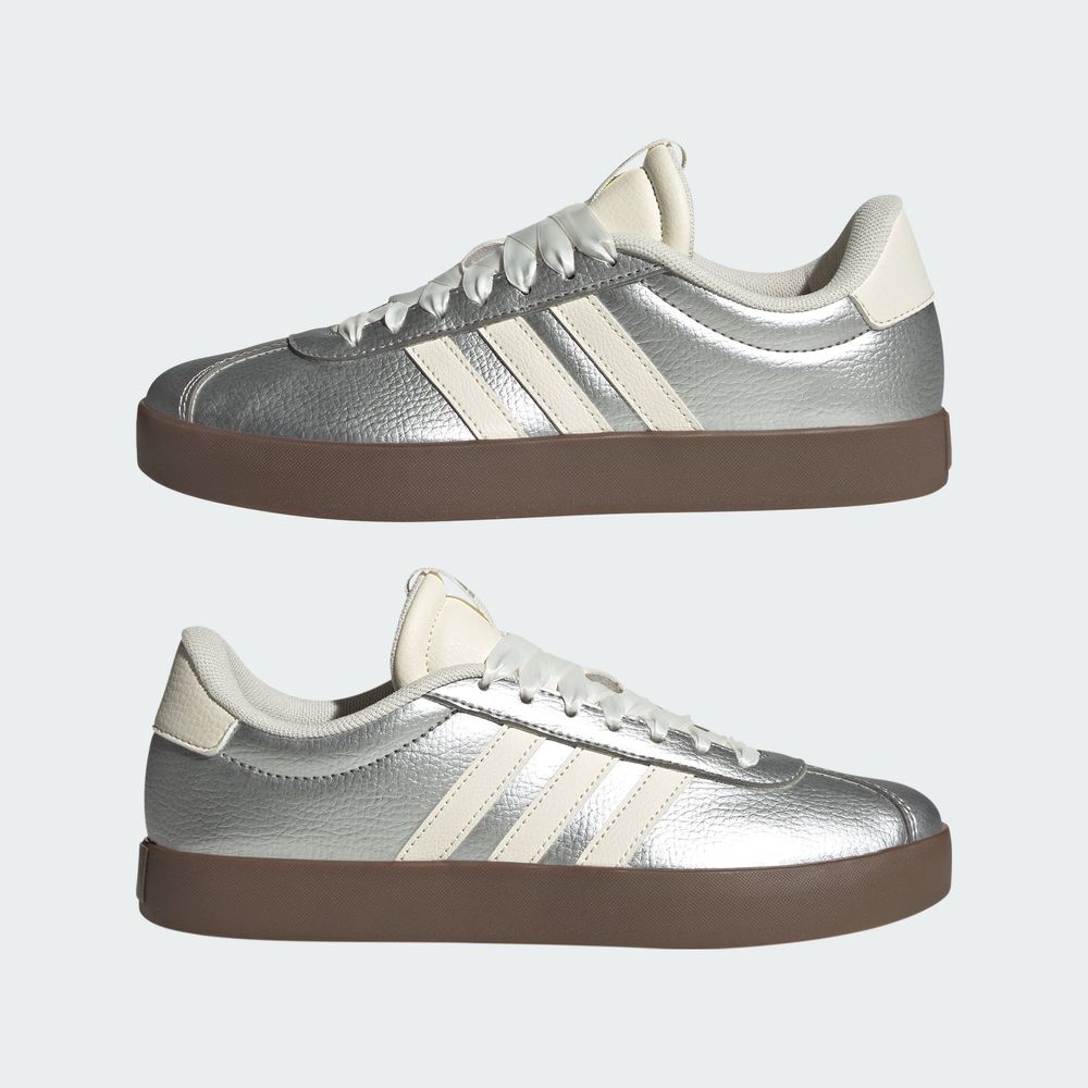 Foto 8 | Tenis Vl Court 3.0 Adidas Plata Mujer