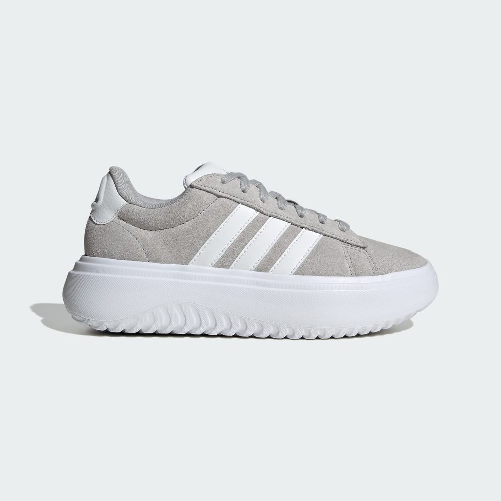 Foto 3 pulgar | Tenis Adidas Grand Court Platforma Adidas Gris Mujer