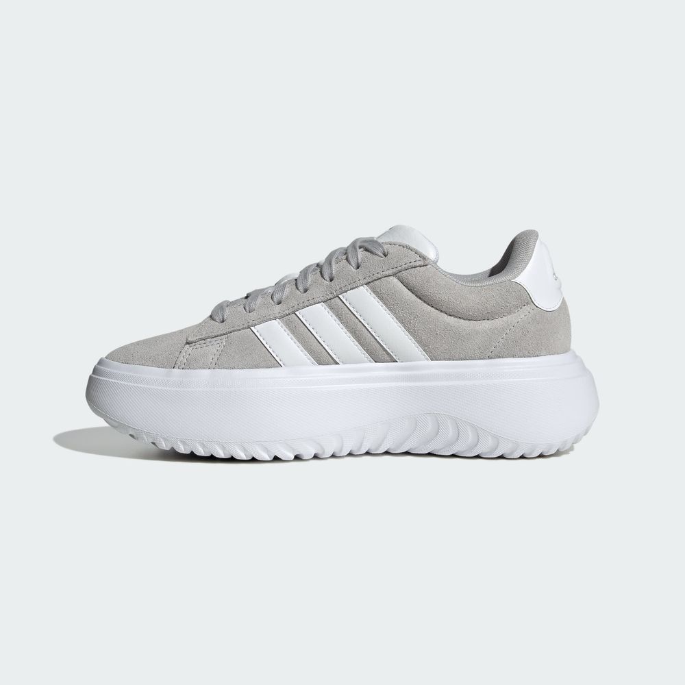 Foto 4 pulgar | Tenis Adidas Grand Court Platforma Adidas Gris Mujer