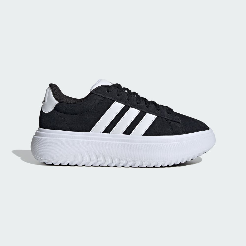 Foto 3 pulgar | Tenis Adidas Grand Court Platforma Adidas Negro Mujer