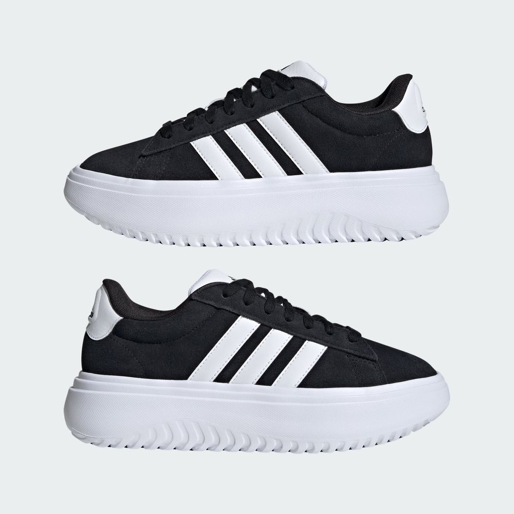 Foto 9 pulgar | Tenis Adidas Grand Court Platforma Adidas Negro Mujer