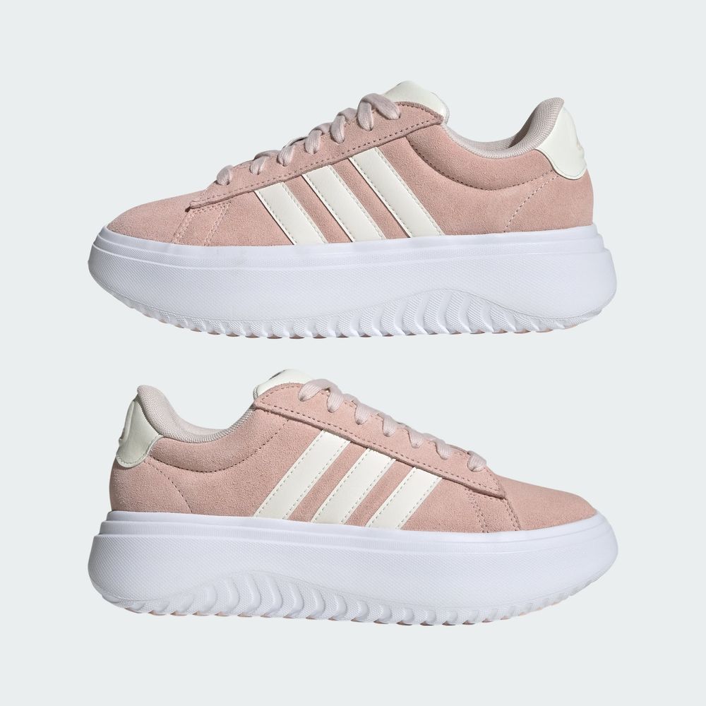 Foto 9 pulgar | Tenis Adidas Grand Court Platforma Adidas Rosa Mujer