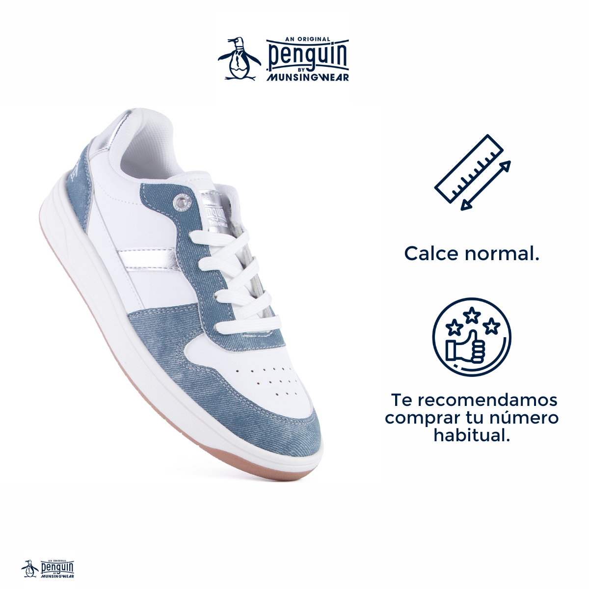 Foto 4 pulgar | Tenis Original Penguin Style Elsie Azul Demin